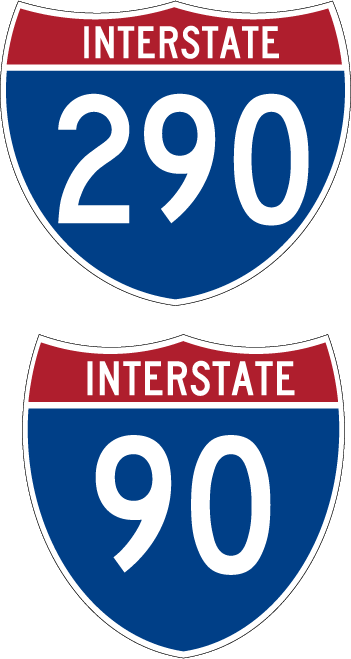 Signs For Schaumburgh I90-I290 Expressway Interchange